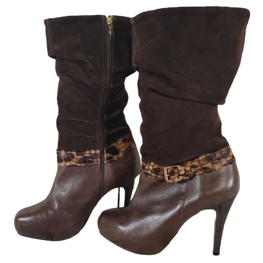 Miucha Brazilian Genuine Leather and Suede Stiletto Boots